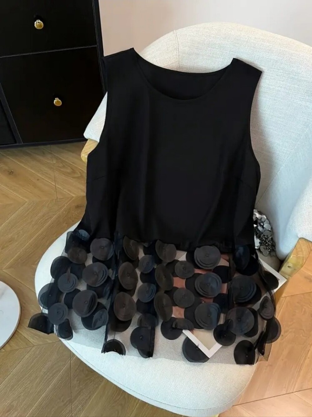 Summer New Style Women'S Solid Color Sleeveless Vest Neck Loose Comfortable